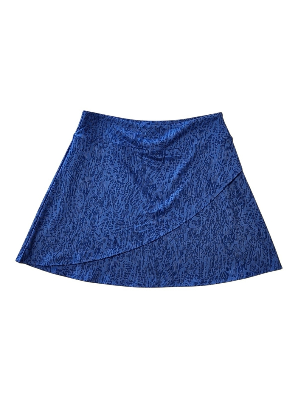 Eddie Bauer Kasey Wrap Skirt Women’s M Blue Print Stretch A-Line Pull ON Golf